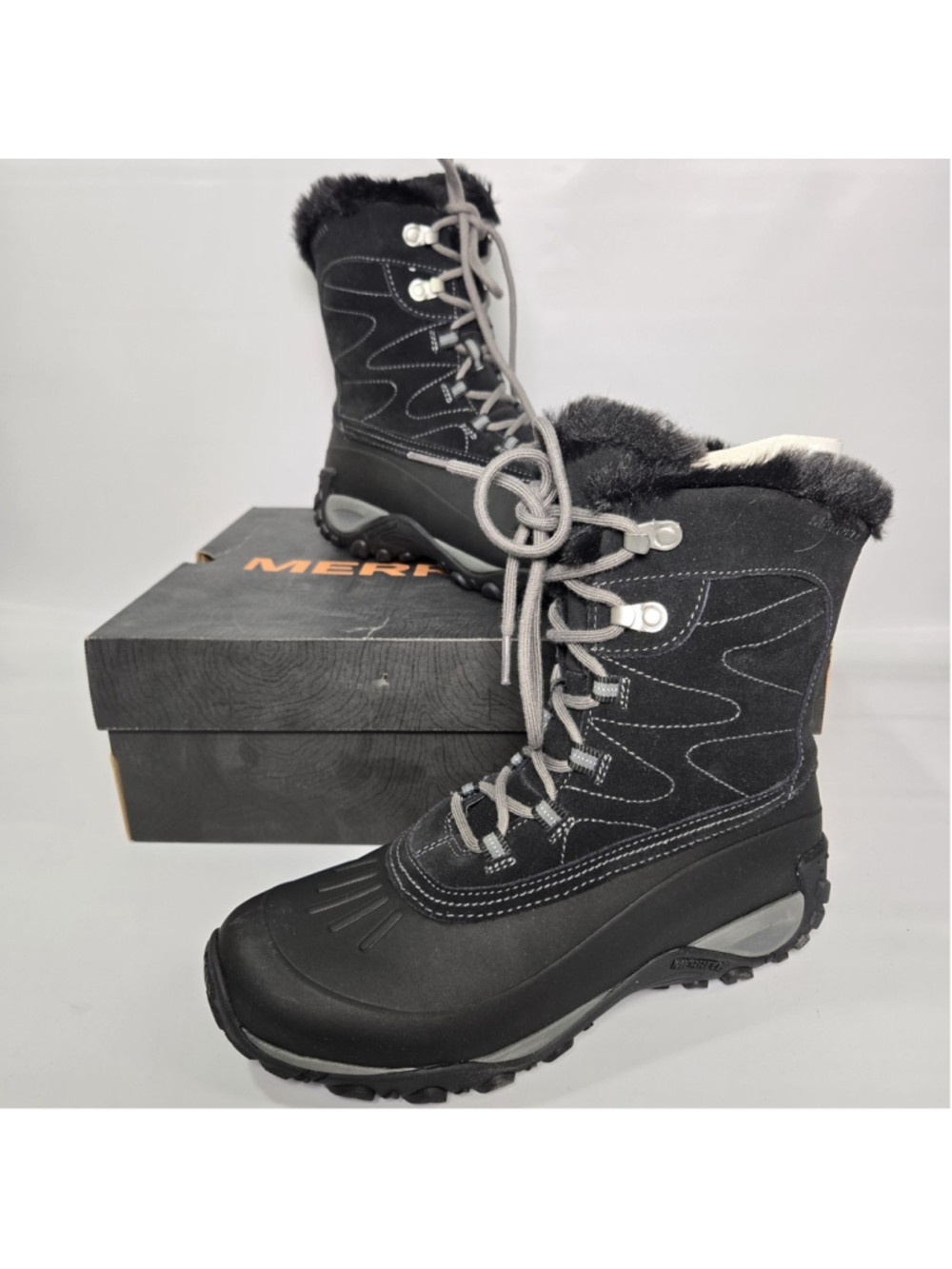 Merrell Yokota Polar Snow Boots Womens 9.5 Black NIB Waterproof Winter NIB Suede
